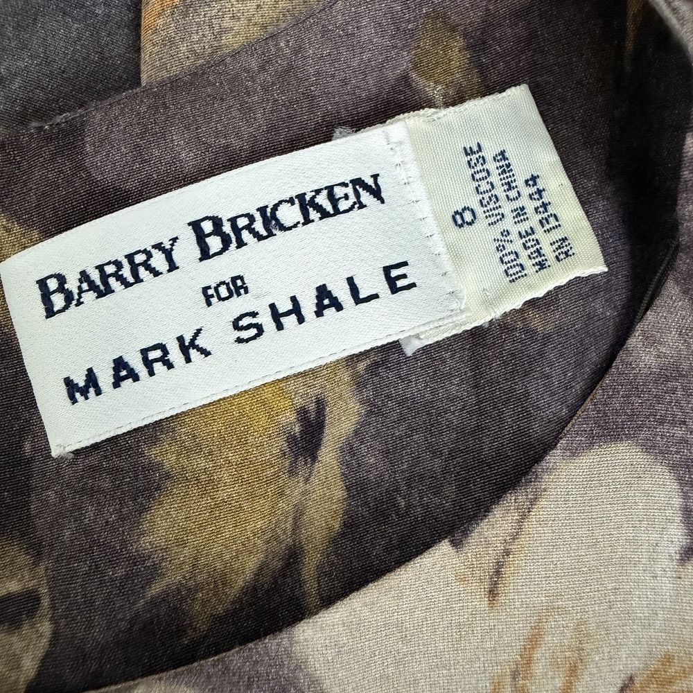 Vintage Barry Bricken for Mark Shale Floral Maxi Dress Sz 8 Dark Romantic Luxury - Picture 6 of 11